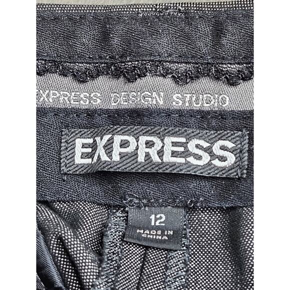 Express Design Studio Women's Gray Sz 12 Dress Pants Wide Leg Polyester Blend - Picture 4 of 9